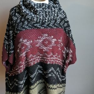 Cowl neck poncho